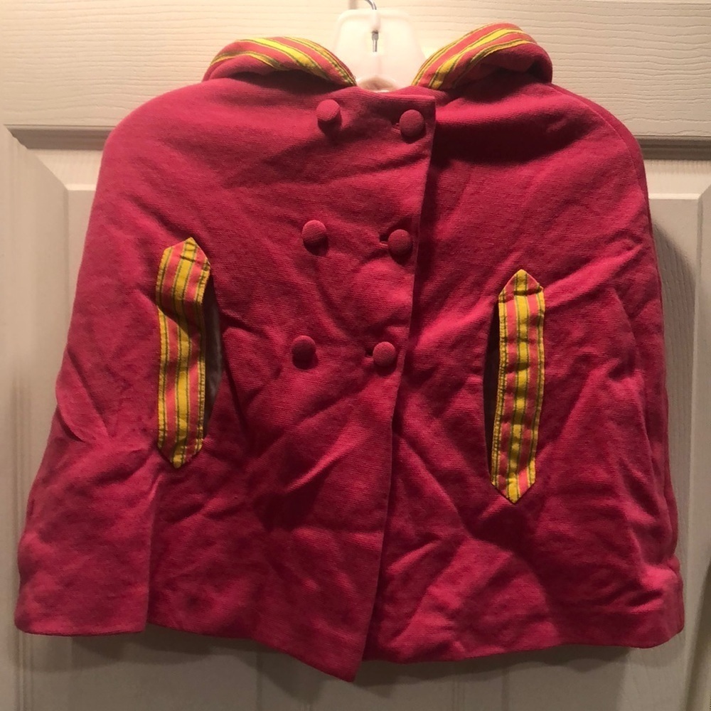 Boutique Specially Hand Made by Oma Girls Poncho Cape w/Buttons and Silky Lining